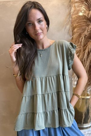 Classic Cotton Smock Tee Khaki